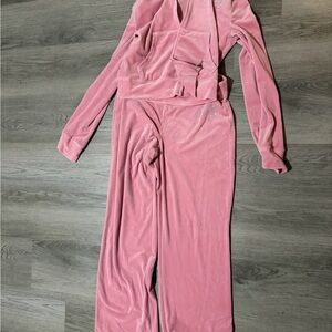 Juicy Couture Pink Velour Lounge Set,worn once